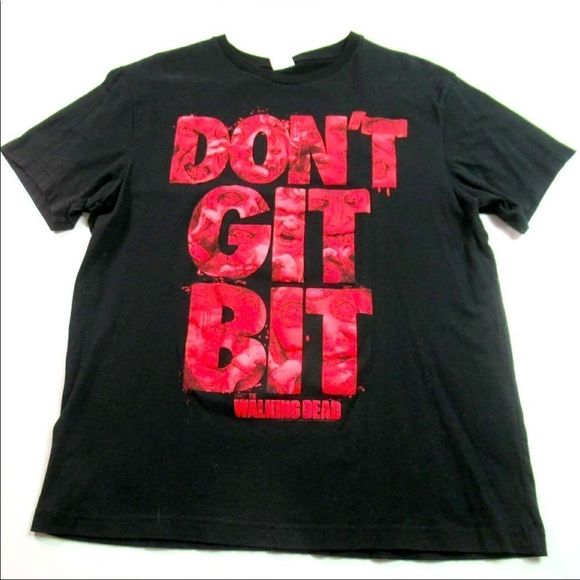 2012 The Walking Dead T Shirt Don't Git Bit Zombies Blood Horror TV Show - Picture 1 of 5